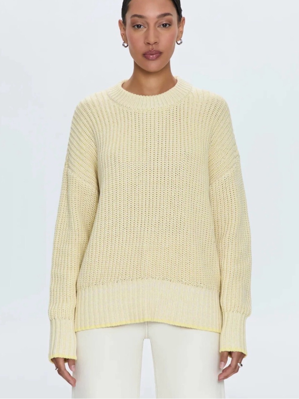 PISTOLA TINA SWEATER SOFT YELLOW Oversized Knit Sweater XS Chunky